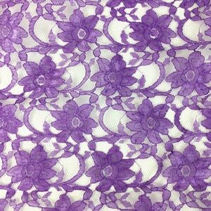 Vintage purple lace floral semi sheer fabric sewing crafting 2+ yards